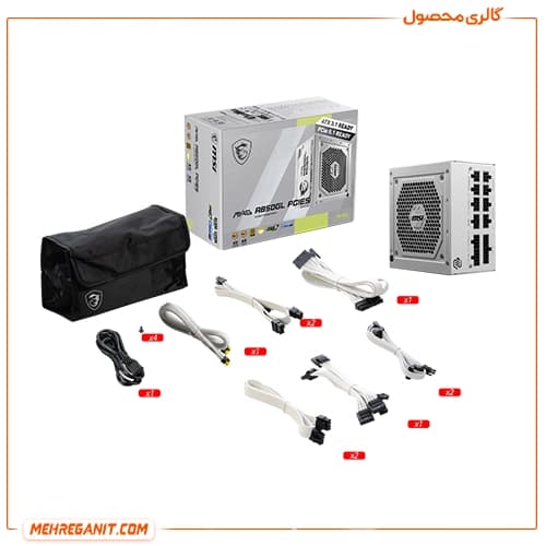 پاور کامپیوتر ام اس آی مدل MAG A850GL PCIE5 WHITE — تصویر ۳