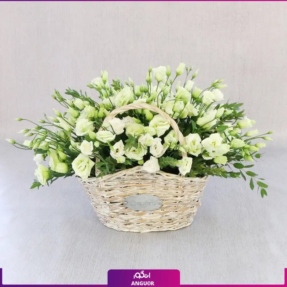 سبد گل لیسیانتوس سفید — تصویر ۳