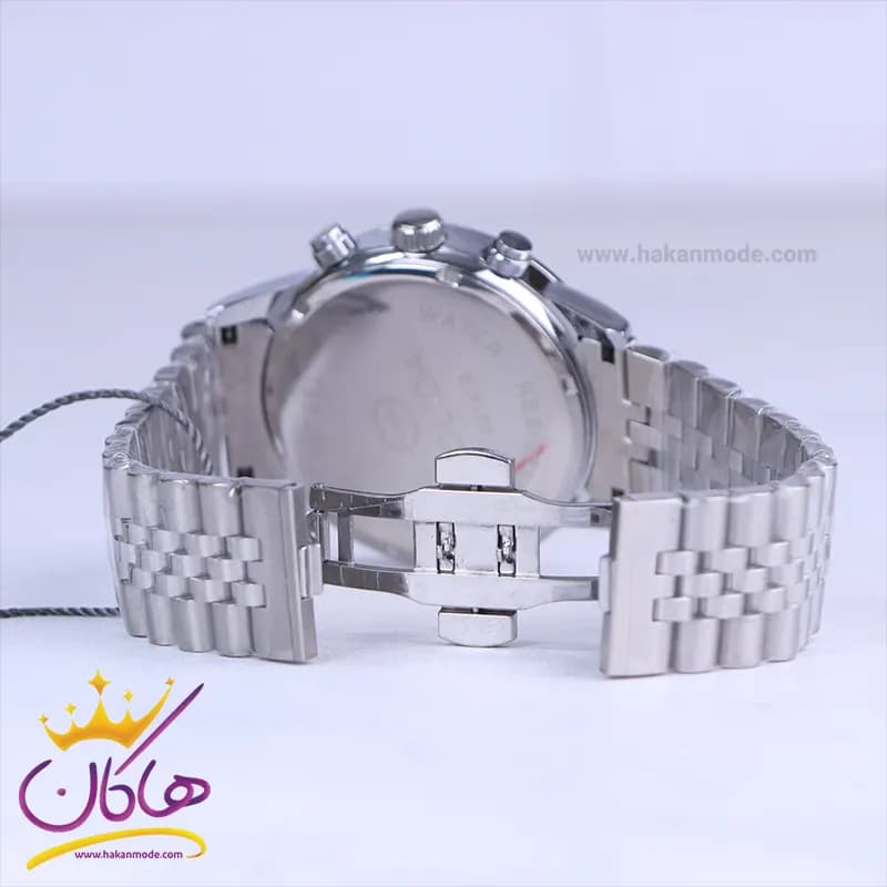 ساعت مچی سولیدا مردانه فلزی نقره ای فول دیت G2141/1 — تصویر ۲