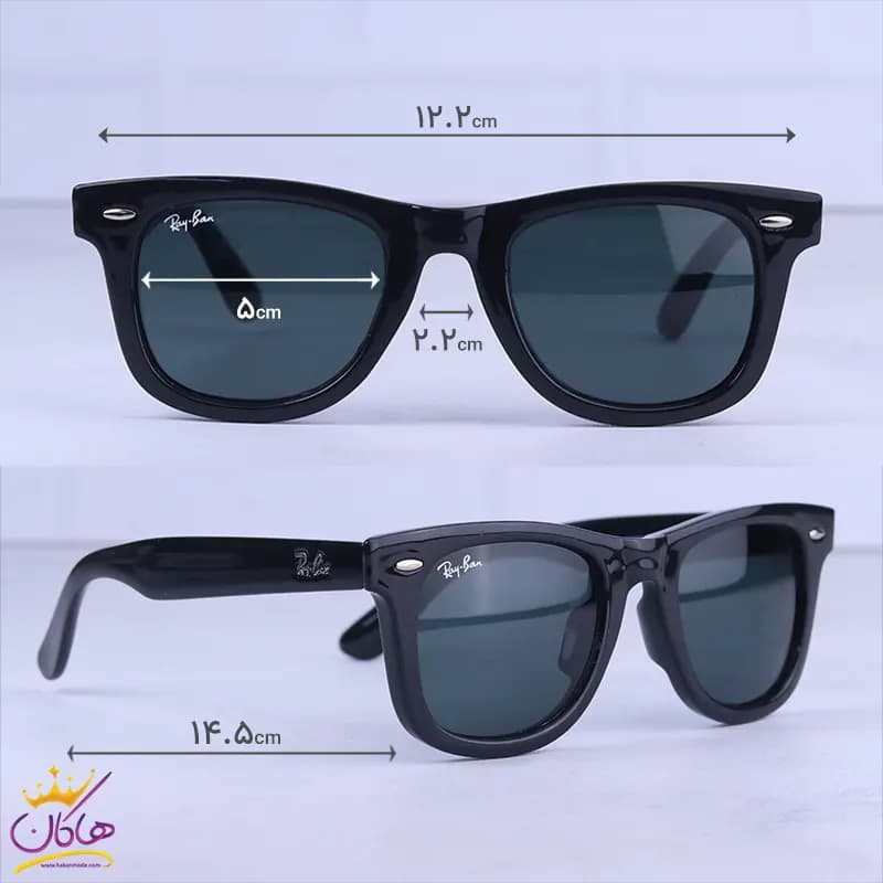 عینک آفتابی ری بن زنانه مشکی فریم ویفرر RB R2140/2S — تصویر ۲