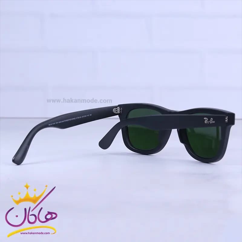 عینک آفتابی ری بن زنانه مشکی شیشه سبز RB R2140/4S — تصویر ۳