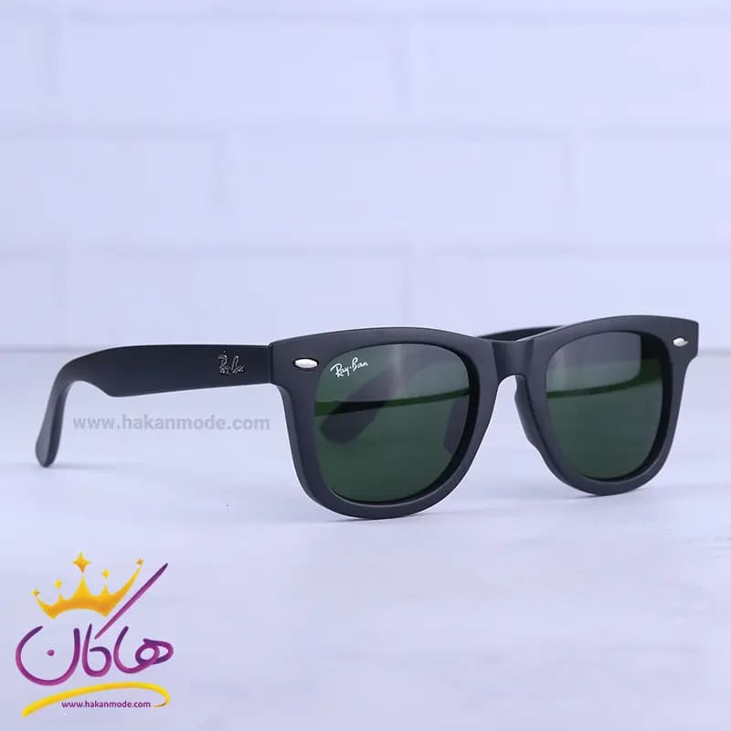 عینک آفتابی ری بن زنانه مشکی شیشه سبز RB R2140/4S — تصویر ۴