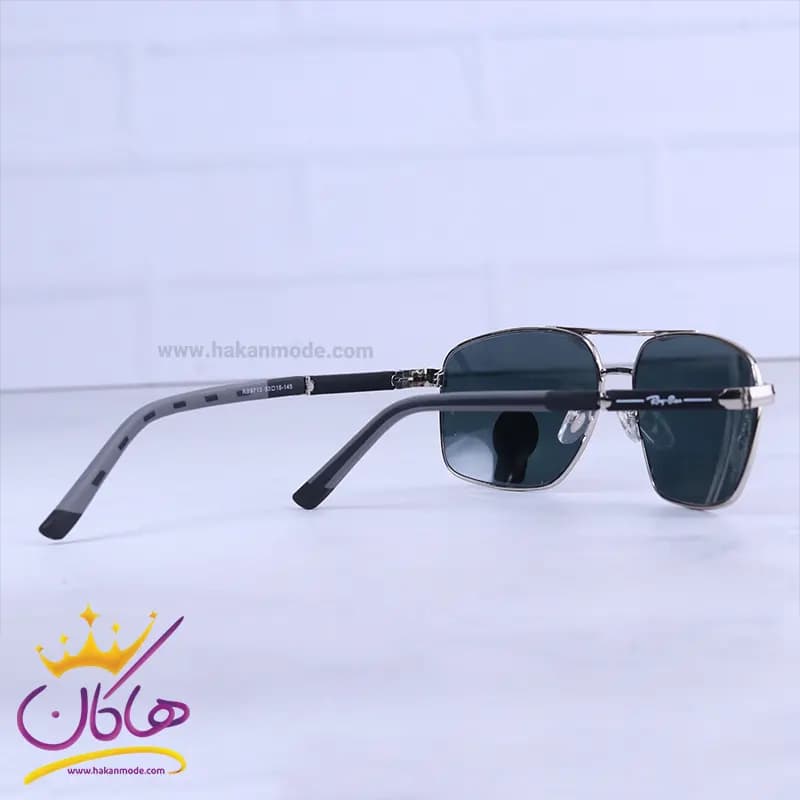 عینک آفتابی ری بن مردانه فلزی شیشه مشکی RB 9713/2 — تصویر ۳