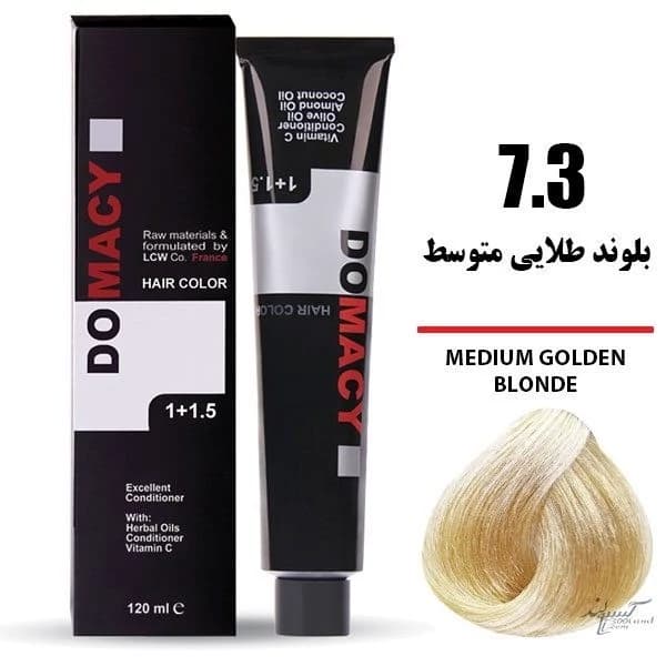 رنگ مو بلوند طلایی متوسط دوماسی شماره 7.3 حجم 120 میلی لیتر — تصویر ۲