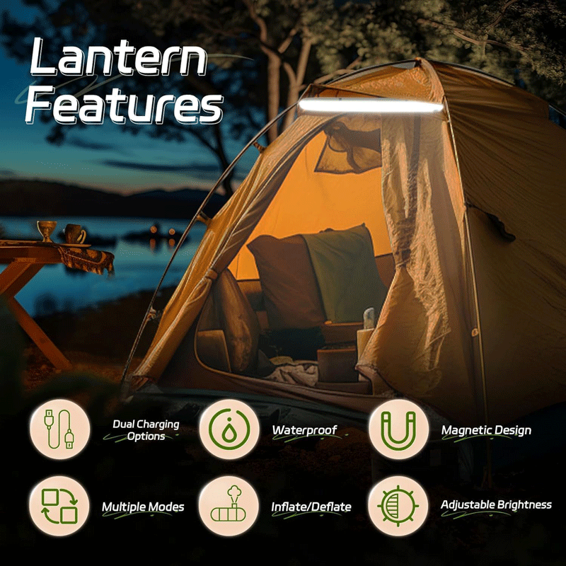 چراغ کمپینگ شارژی خورشیدی بادکنکی مدل CAMPING LANTERN — تصویر ۵
