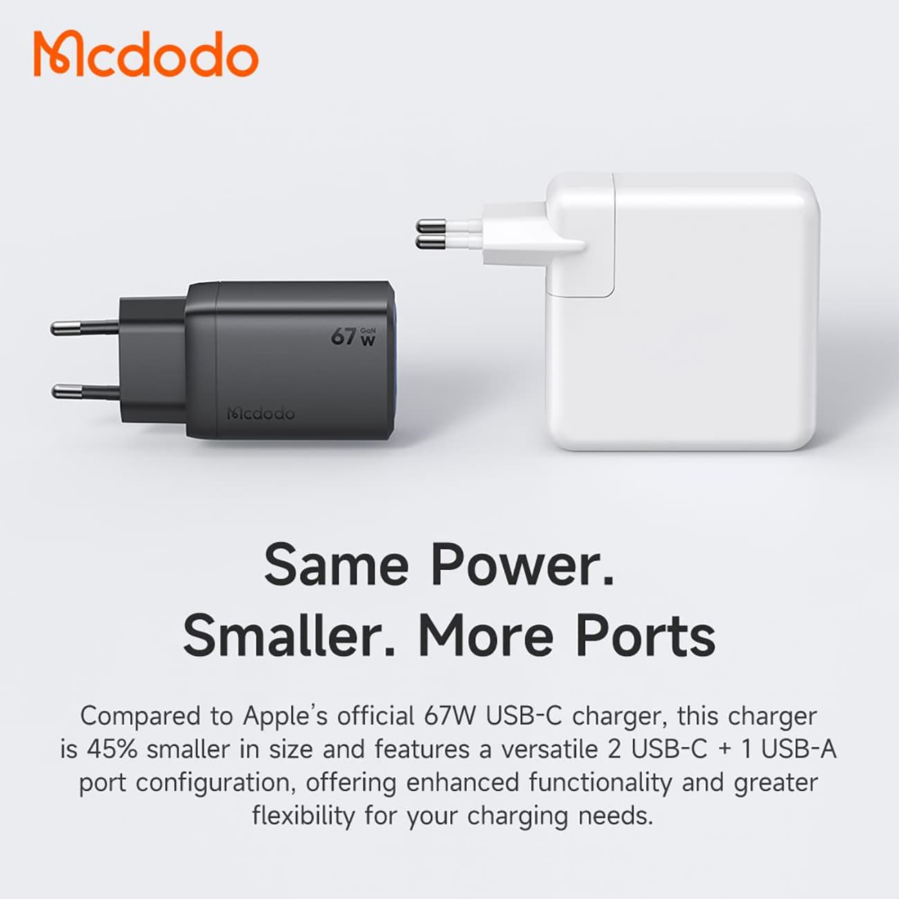 شارژر دیواری 67 وات مک دودو Mcdodo مدل CH-0970 تایپ سی و USB — تصویر ۶