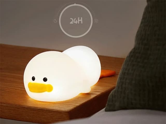 چراغ خواب فانتزی رومیز شارژی سیلیکونی Duck LED Night Lamp Silicone USB Rechargeable Sleeping light ZD-31 — تصویر ۸
