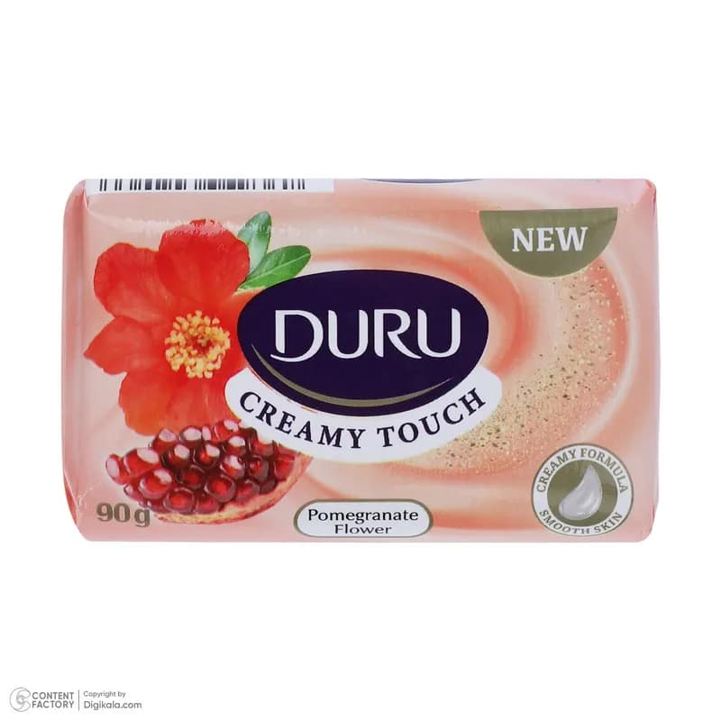 صابون شستشو صورت و بدن دورو حاوی کرم و گلیسیرین مدل Pomegrante Flower وزن 90 گرم، با رایحه تند، مناسب انواع پوست خانمها و آقایان، لطافتبخش — تصویر ۵