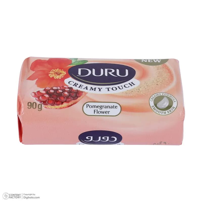 صابون شستشو صورت و بدن دورو حاوی کرم و گلیسیرین مدل Pomegrante Flower وزن 90 گرم، با رایحه تند، مناسب انواع پوست خانمها و آقایان، لطافتبخش — تصویر ۳