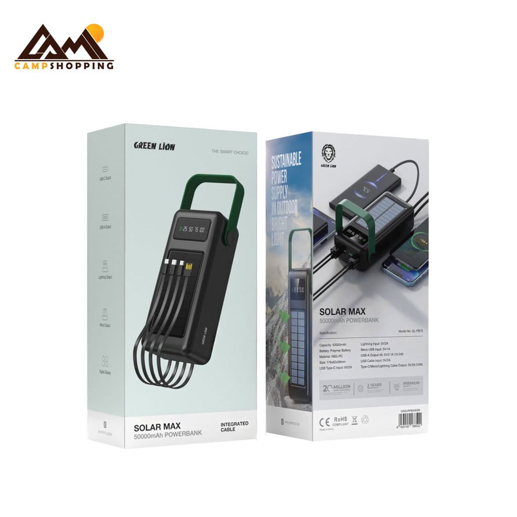 پاوربانک سولار مکس 50000mAh گرین لاین کد GNSLRPB50KBK — تصویر ۲