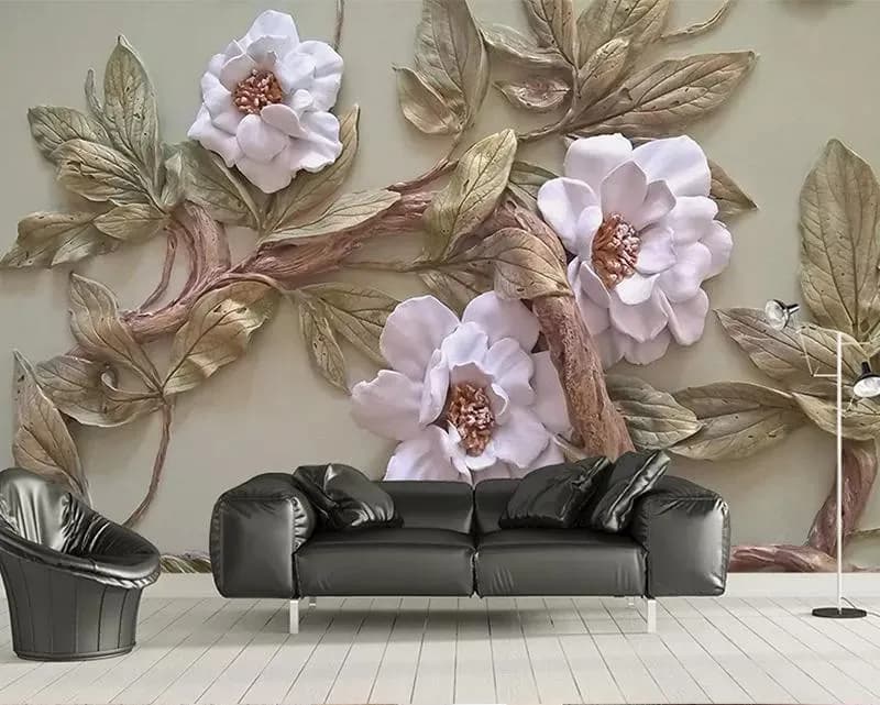 پوسترکاغذدیواری گلهای بزرگ برجسته