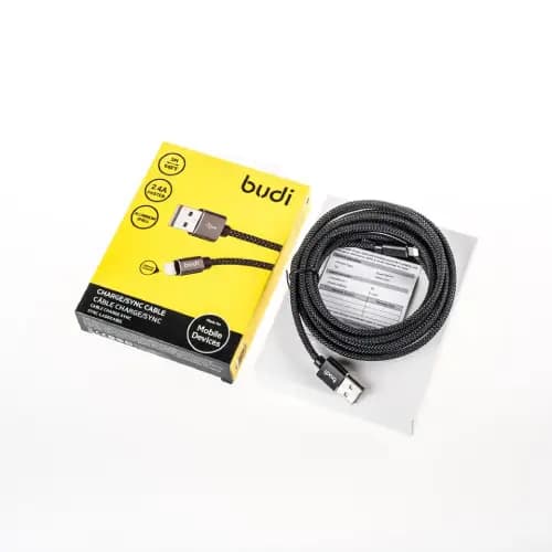کابل شارژ لایتنینگ 3 متری Budi DC206l 20B — تصویر ۳