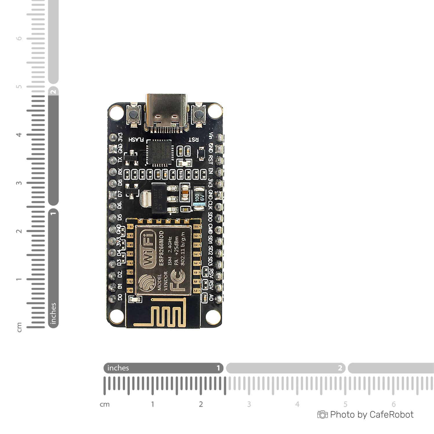 برد توسعه NodeMcu دارای هسته وای فای ESP8266 و مبدل CP2102 رابط تایپ C — تصویر ۸
