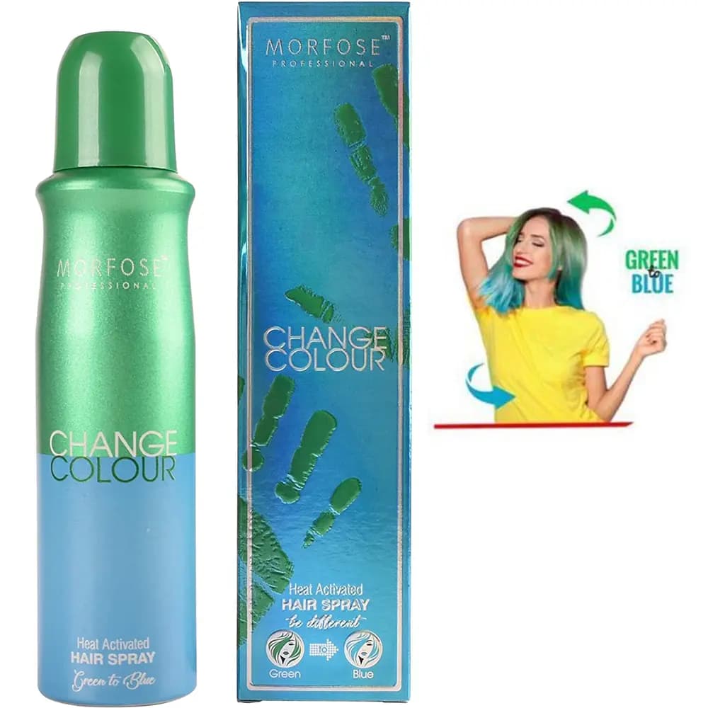 اسپری حرارتی رنگ مو سبز و آبی مورفوس 150ml — تصویر ۲