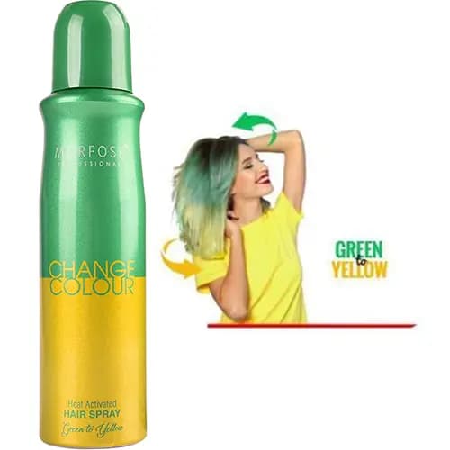 اسپری حرارتی رنگ مو سبز و زرد مورفوس 150ml — تصویر ۲