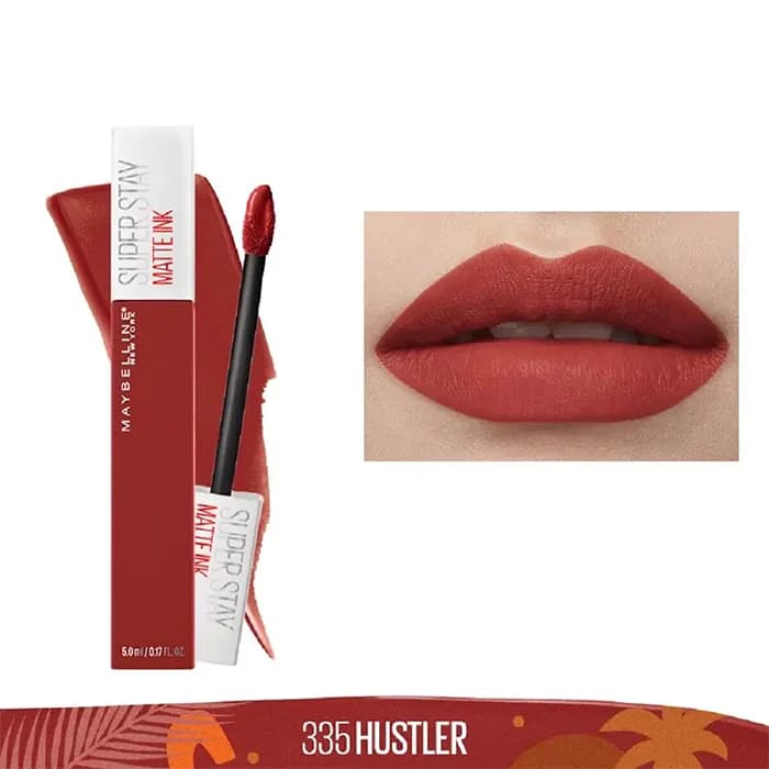 رژ لب مایع مات میبلین مدل سوپر استی رنگ Hustler 335 — تصویر ۵