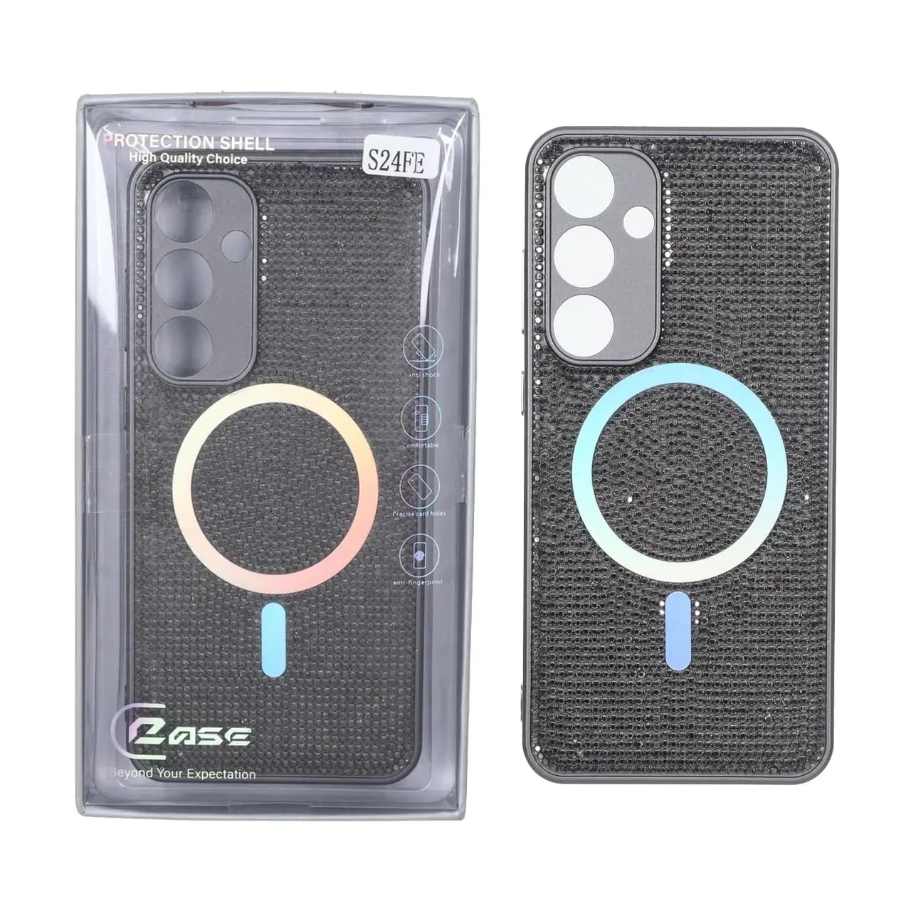 قاب C Case نگین دار MagSafe هولوگرامی محافظ لنزدار Samsung Galaxy S24 FE — تصویر ۳