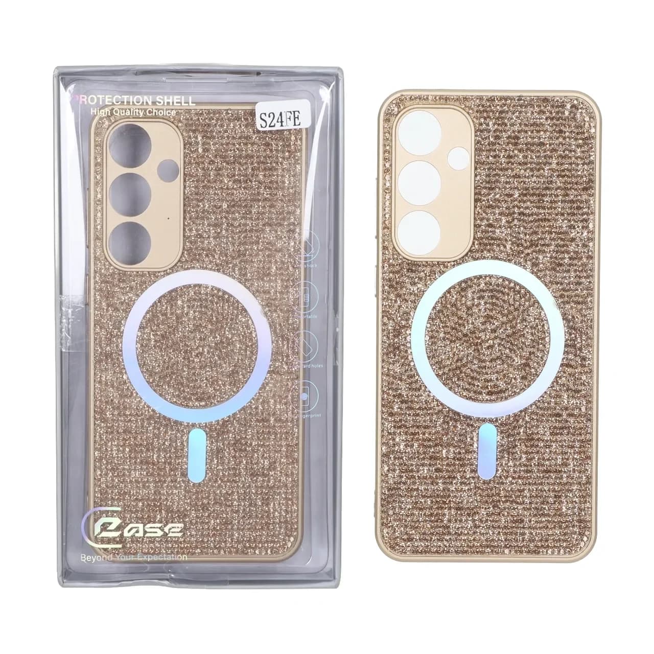 قاب C Case نگین دار MagSafe هولوگرامی محافظ لنزدار Samsung Galaxy S24 FE — تصویر ۶