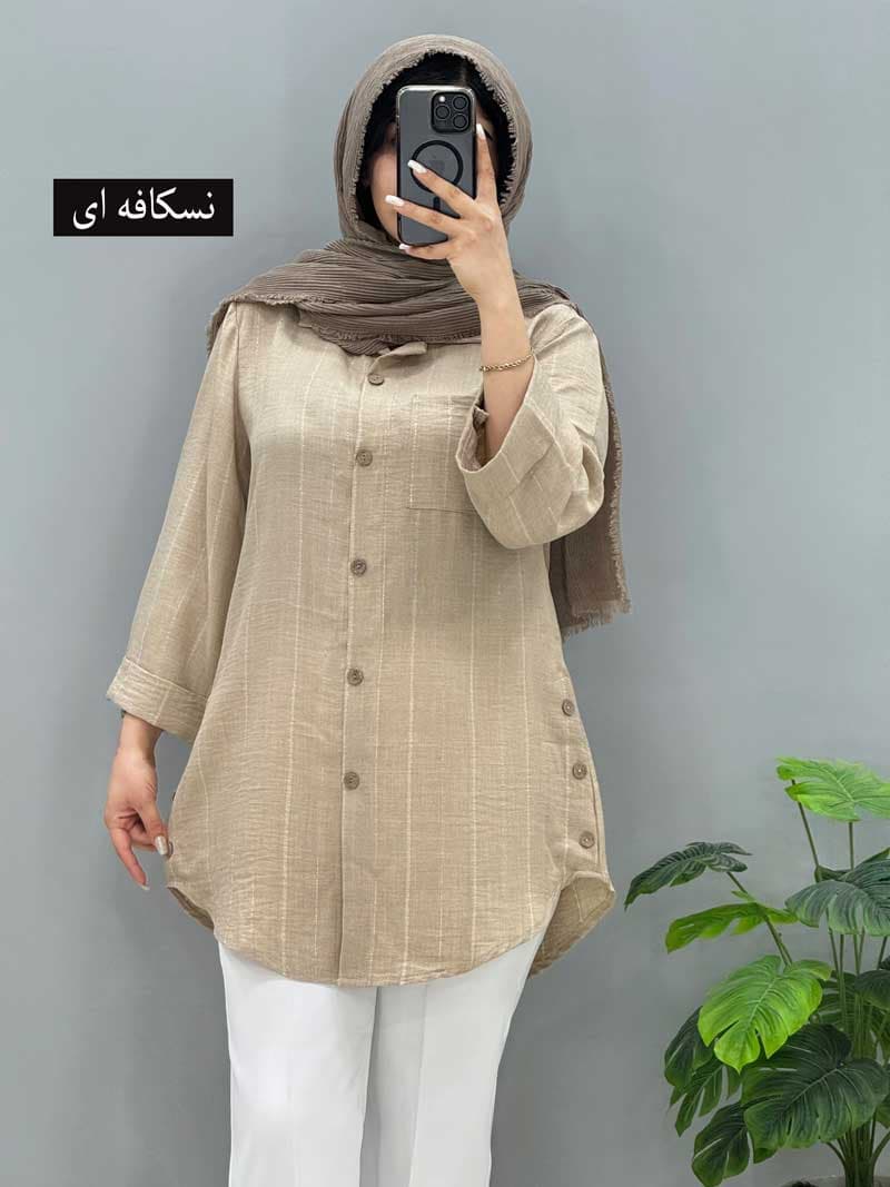 شومیز مانتویی شانتون آشا کد 329849 — تصویر ۷