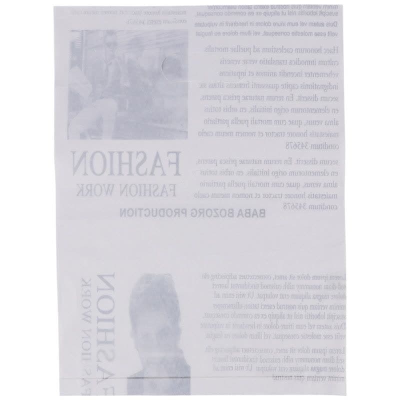 نایلون دسته دار مات طرح روزنامه سایز 40*30 سانتی متر بسته 1 کیلویی — تصویر ۳