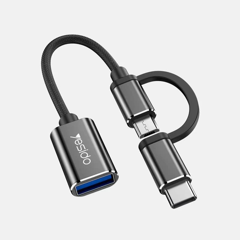 مبدل OTG microUSB/ USB-C به USB 3.0 یسیدو مدل GS02 کدm20907 — تصویر ۳