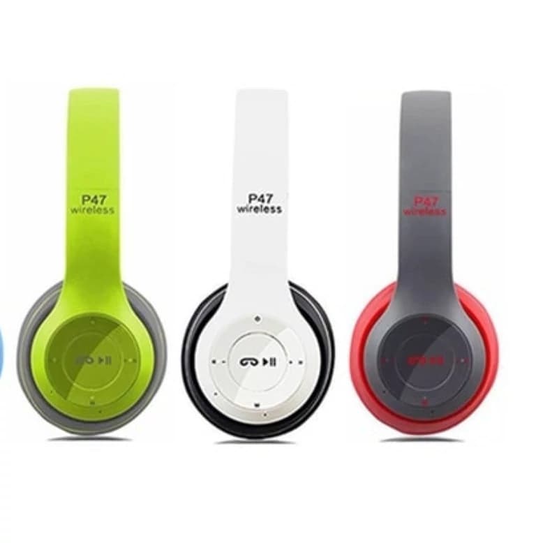 هدفون بی سیم بلوتوثی P47 رنگ سفید کد m20868 — تصویر ۲