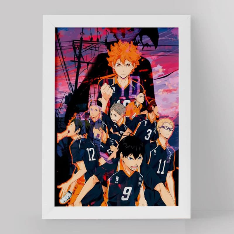 تابلو یاسین دکوراتیو مدل تیم کاراسونو انیمه هایکیو Haikyu کد F200 — تصویر ۲