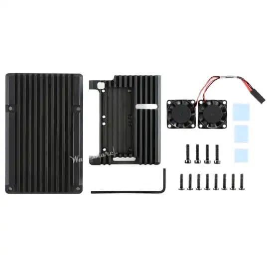 کیس (جعبه – قاب) آلومینیومی مناسب رزبری پای 4 رنگ مشکی Raspberry Pi 4 Case — تصویر ۳
