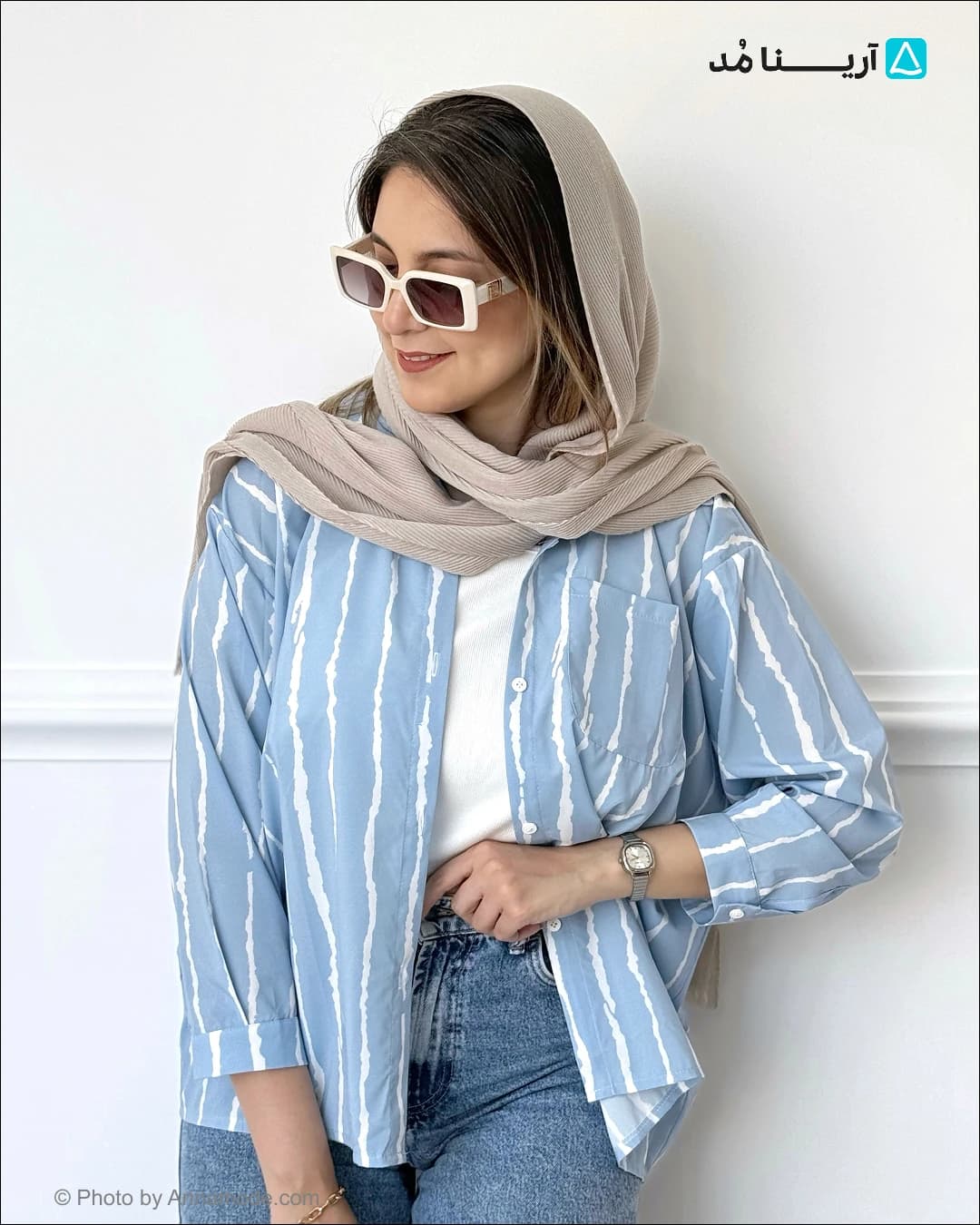 شومیز راه راه طرح پری