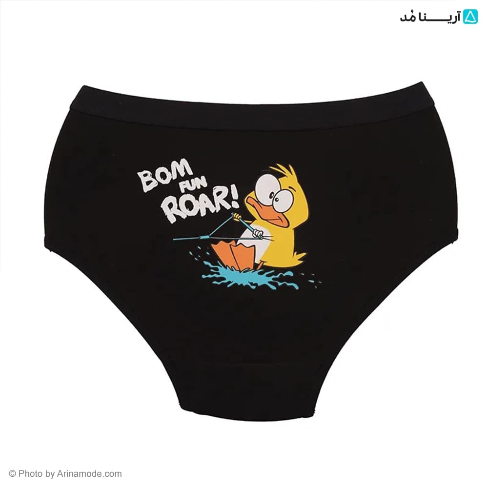 شورت اسلیپ کش پهن طرح چاپی جوجه اردک bom fun roar برند بانو — تصویر ۵