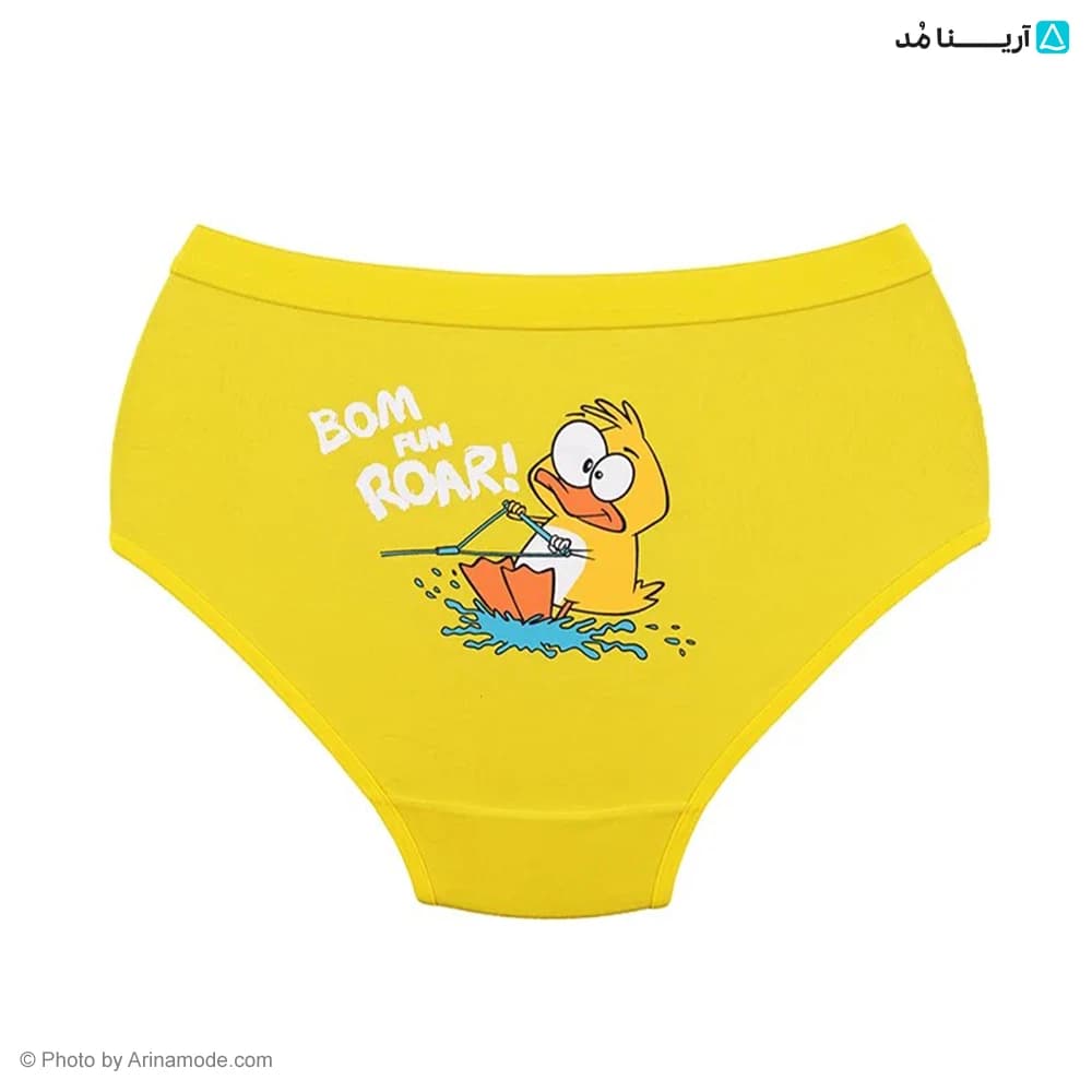 شورت اسلیپ کش پهن طرح چاپی جوجه اردک bom fun roar برند بانو — تصویر ۲