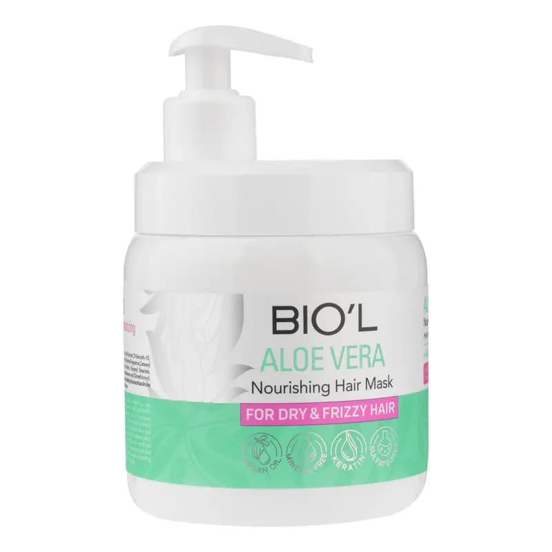 ماسک ترمیم کننده مو با آبکشی بیول مدل AloeVera مناسب برای موهای خشک و وزدار حجم 500 میلی لیتر — تصویر ۵