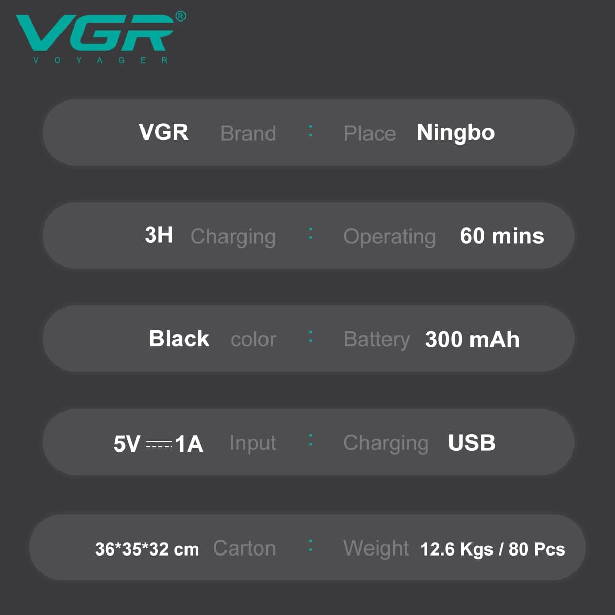 موزن گوش و بینی وی جی ار مدل V-615 — تصویر ۶