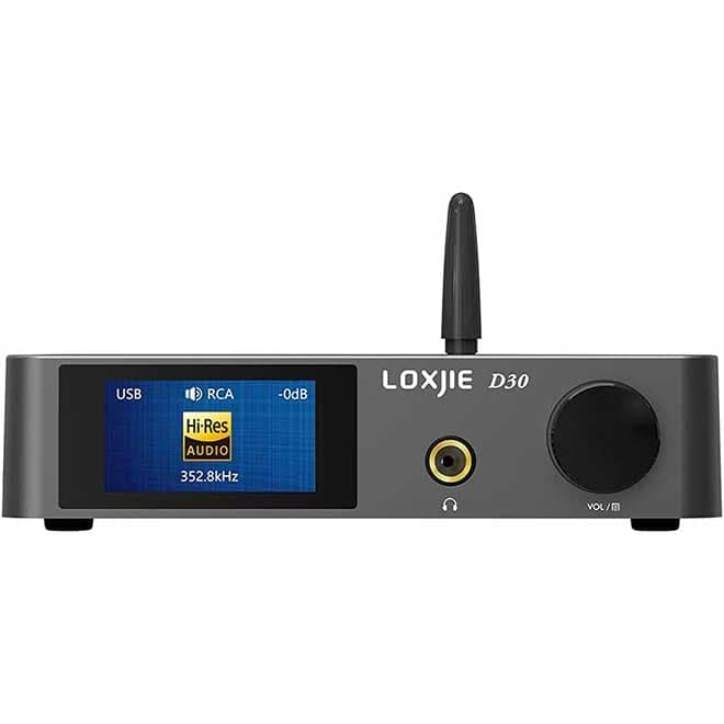 دک صوتی بلوتوث و آمپلی فایر هدفون های رزولوشن لاکسجی LOXJIE D30 Audio DAC & Headphone Amplifier Hi-Res ES9068AS 32bit/768kHz MQA