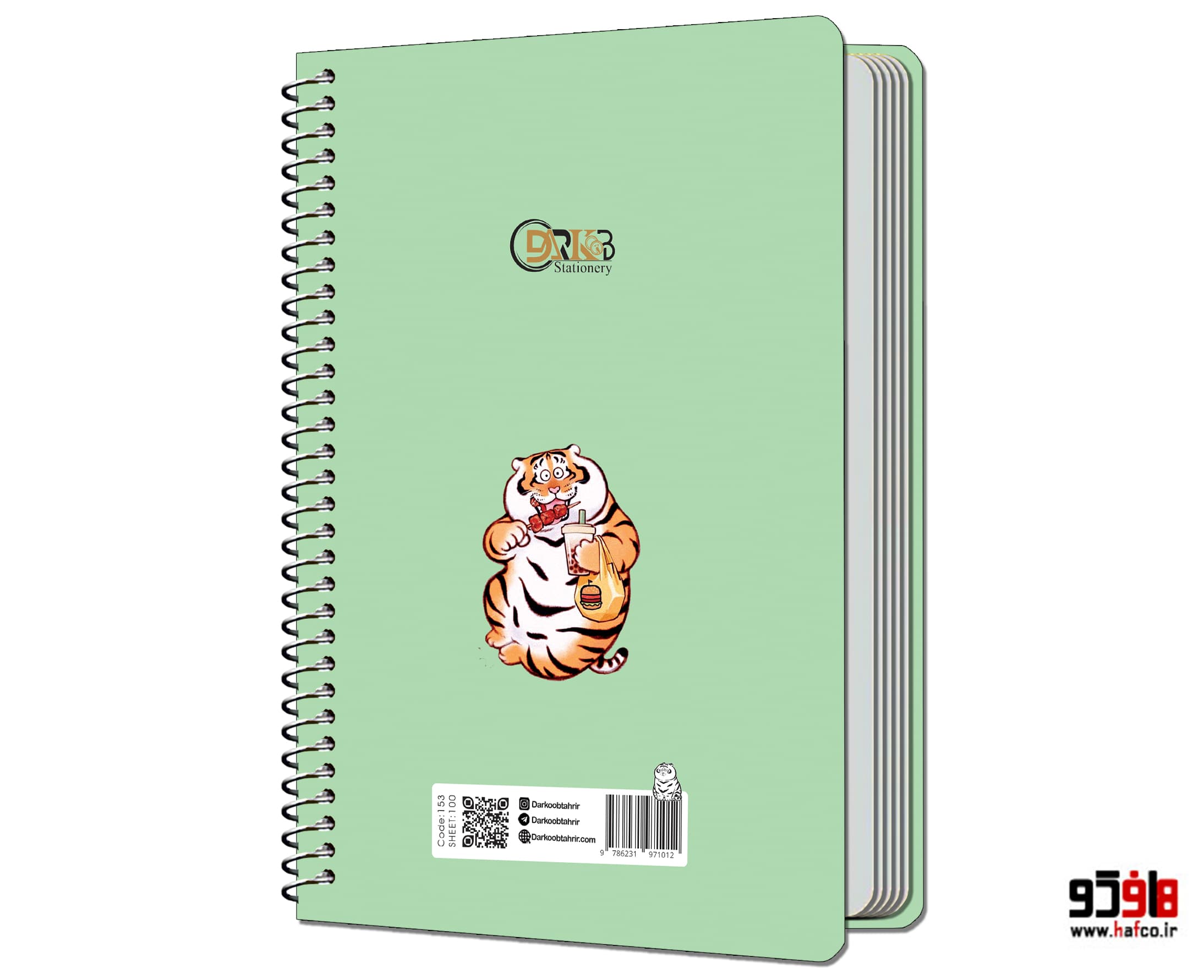 دفتر مشق فانتزی سیمی 100 برگ مدل ببری 153/7 — تصویر ۲