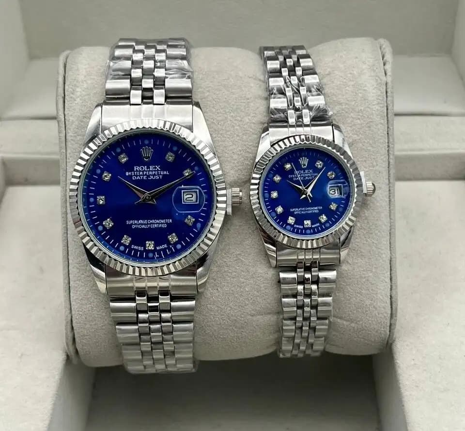 ساعت رولکس دیت جاست ROLEX DATEJUST کد 5003 (نقره ای صفحه آبی)
