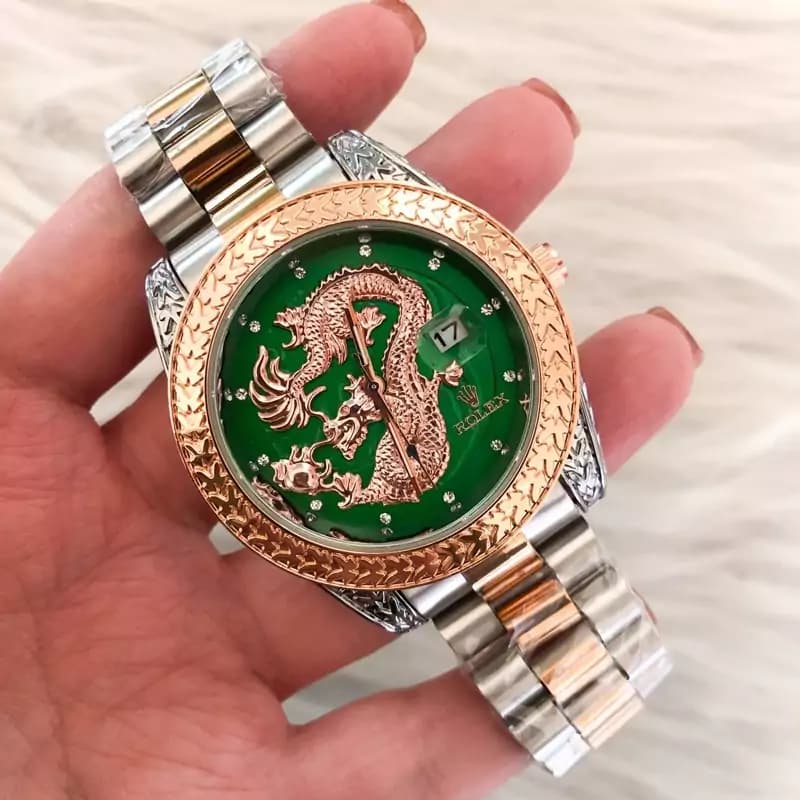 ساعت رولکس مردانه طرح اژدها Rolex Dragon کد 5001 (صفحه سبز)