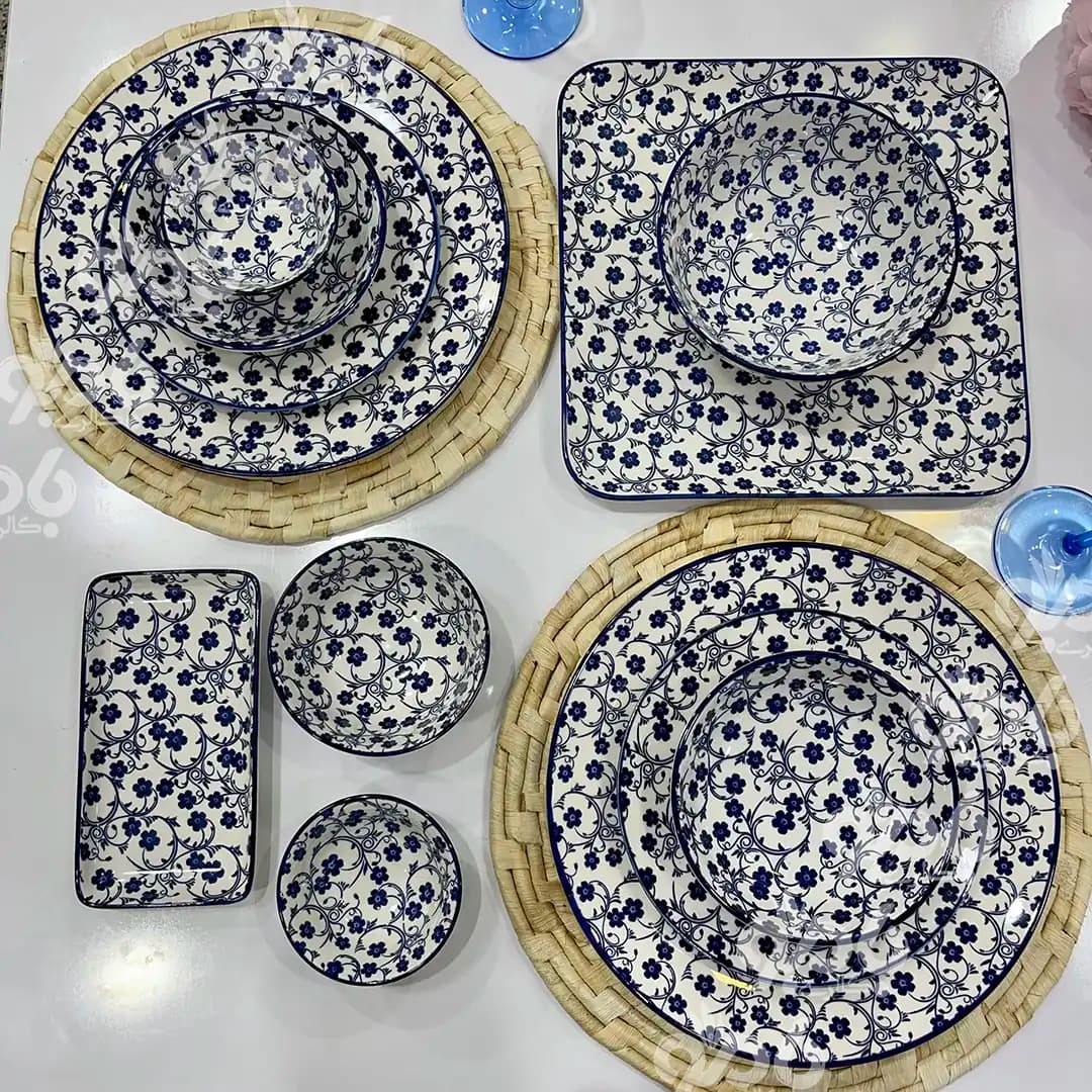 پیاله ماست سرامیکی گل آبی جدید 11سانت کد50 — تصویر ۲