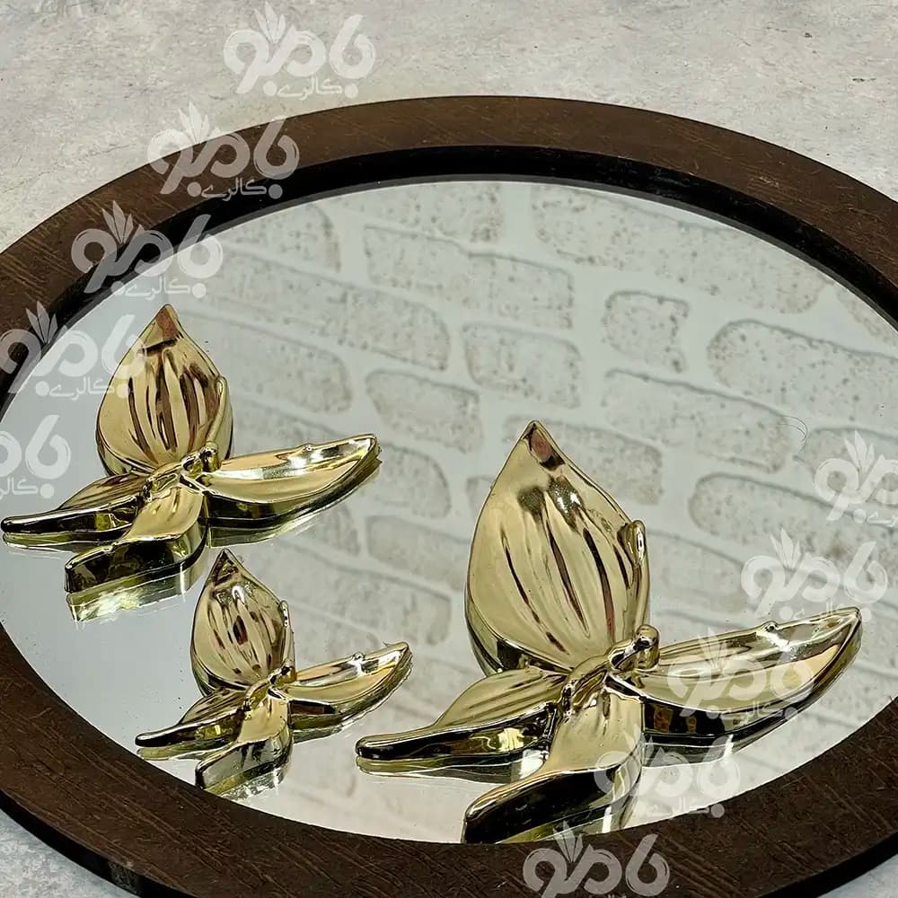 آینه دکوراتیو گرد پروانه دار قطر 38سانتی متر — تصویر ۲