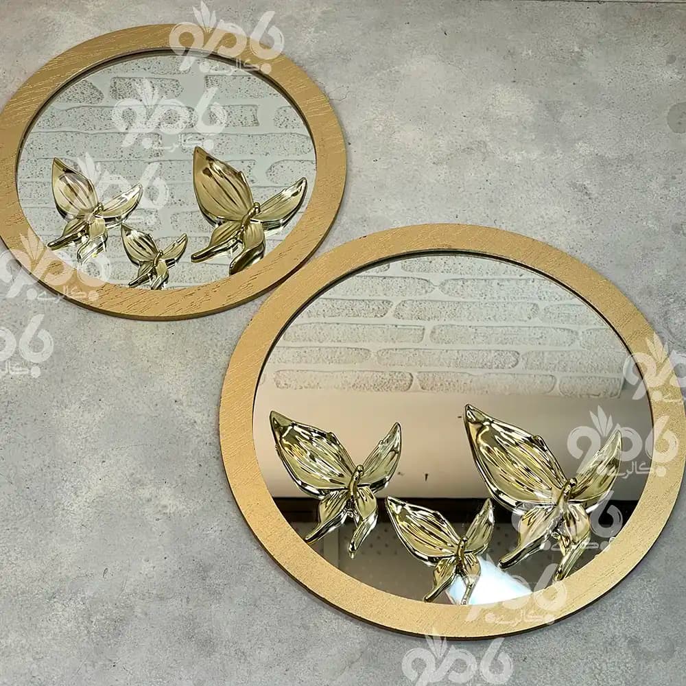 آینه دکوراتیو گرد پروانه دار قطر 38سانتی متر — تصویر ۵