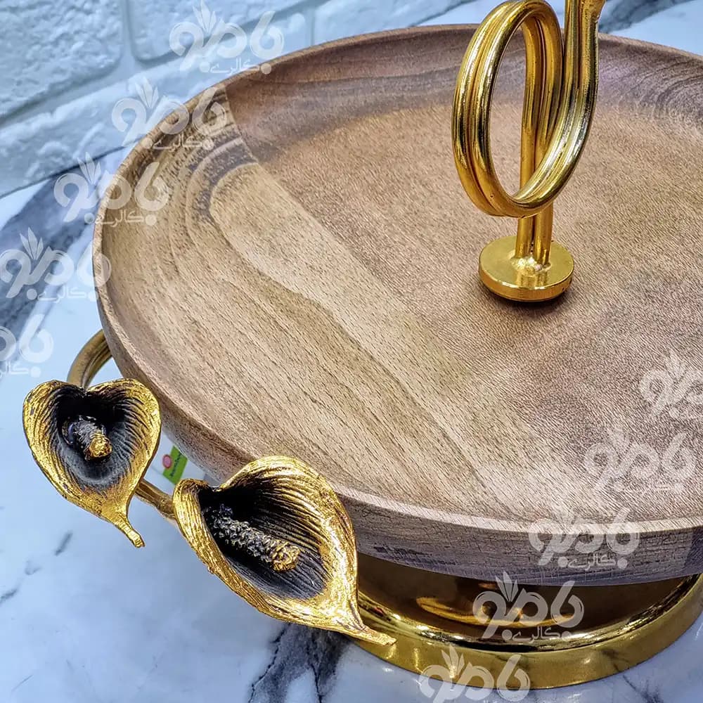 شیرینی خوری چوب راش مستطیل ارکیده G055 — تصویر ۳