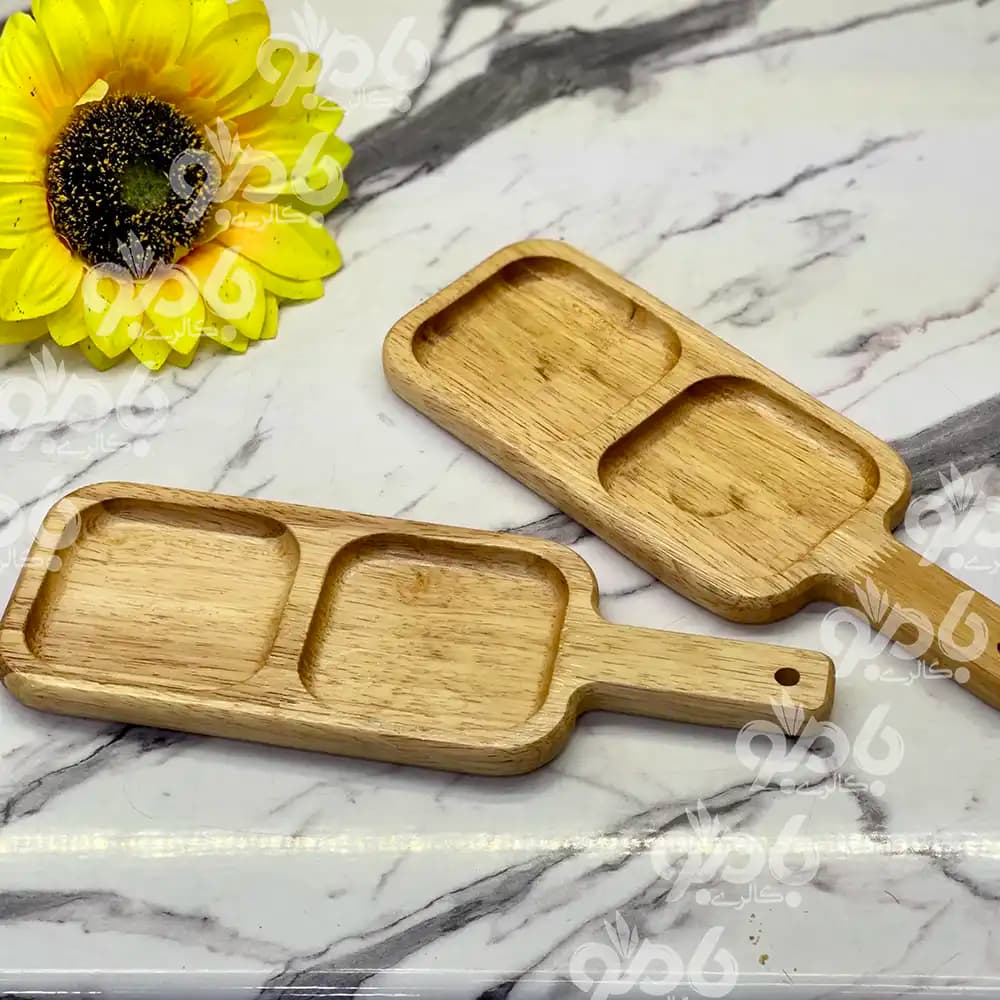 اردو خوری چوبی 2خانه دسته دار رابروود R138 — تصویر ۲