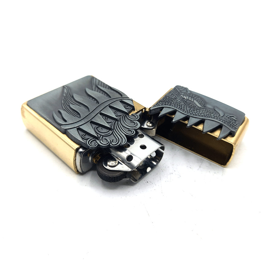 فندک بنزینی چیف سیلور طرح اژدها کد d31 — تصویر ۶