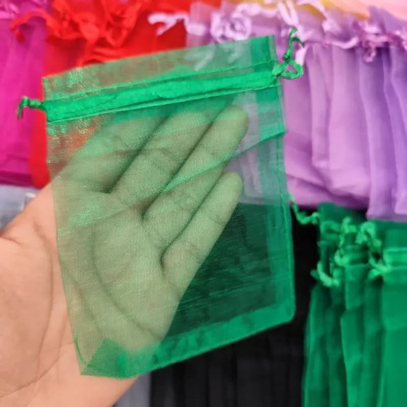 کیسه حریر سبز 8*12سانت (50عددی) — تصویر ۲