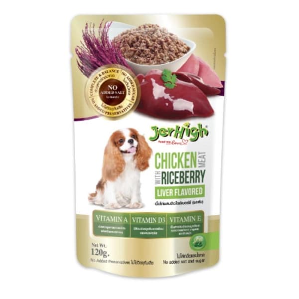 پوچ سگ جرهای 120g JerHigh Chicken Riceberry liver