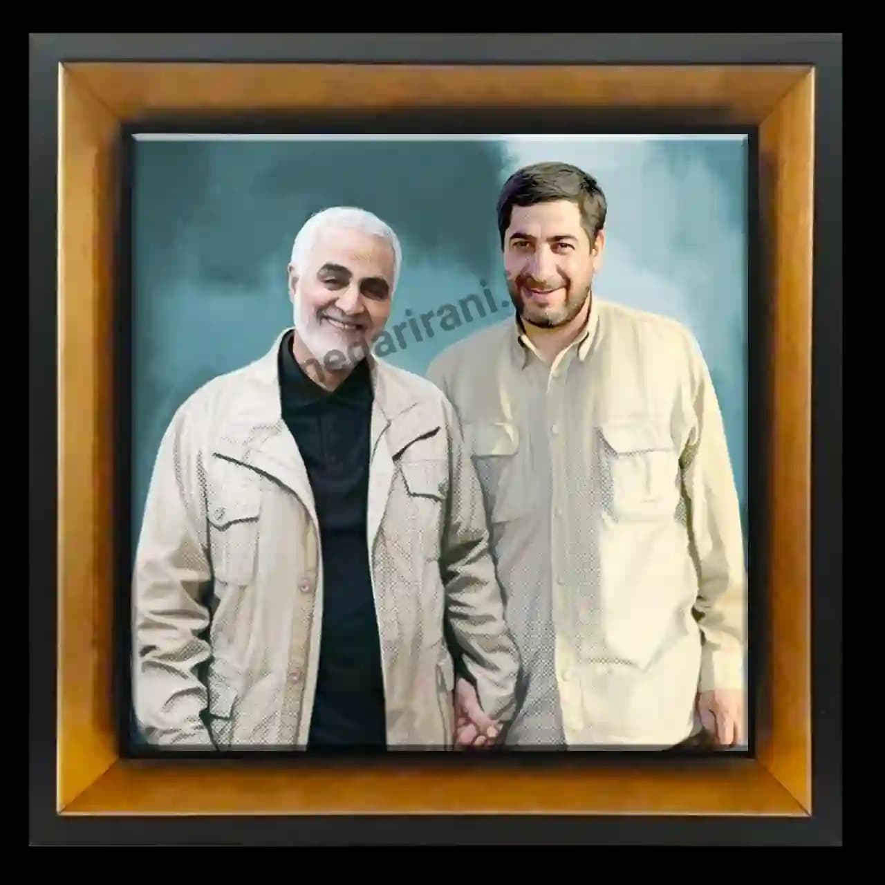 تابلو کاشی شهید سلیمانی همراه شهید جعفری مدل 2ZG77