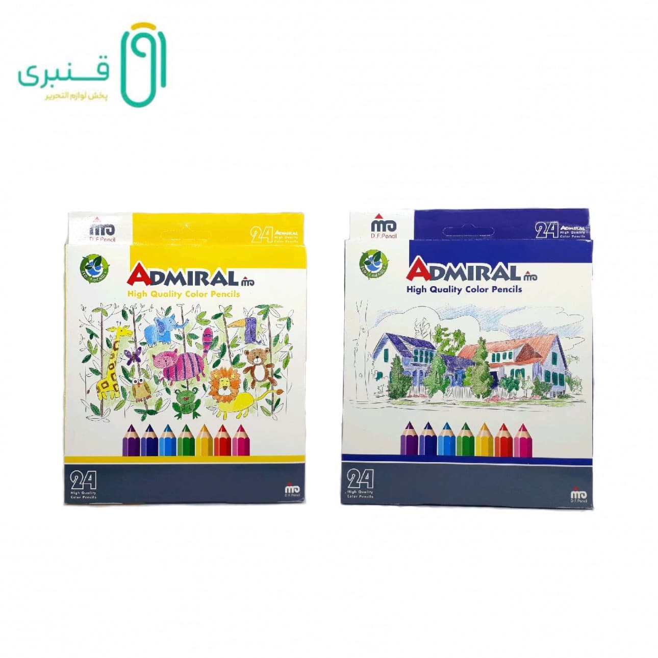 مداد 24 رنگ مقوایی MDF پلیمری آدمیرال