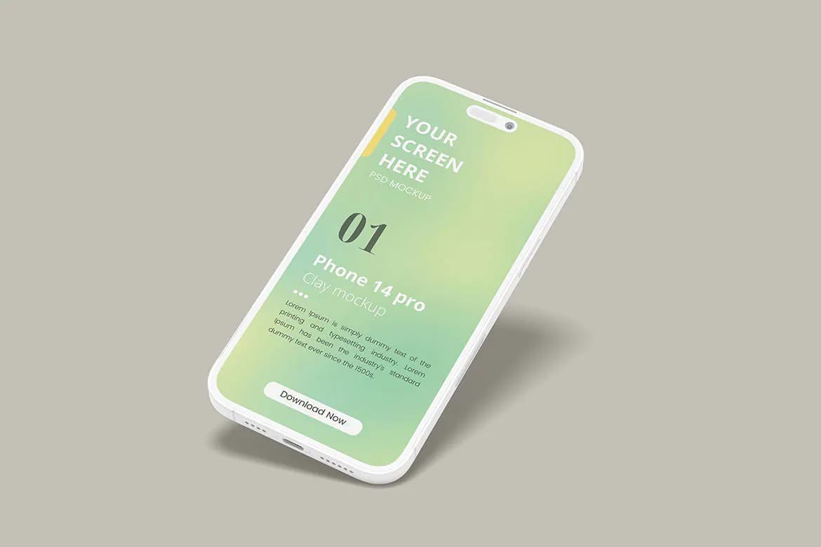 موکاپ iPhone 14 Pro Clay — تصویر ۵