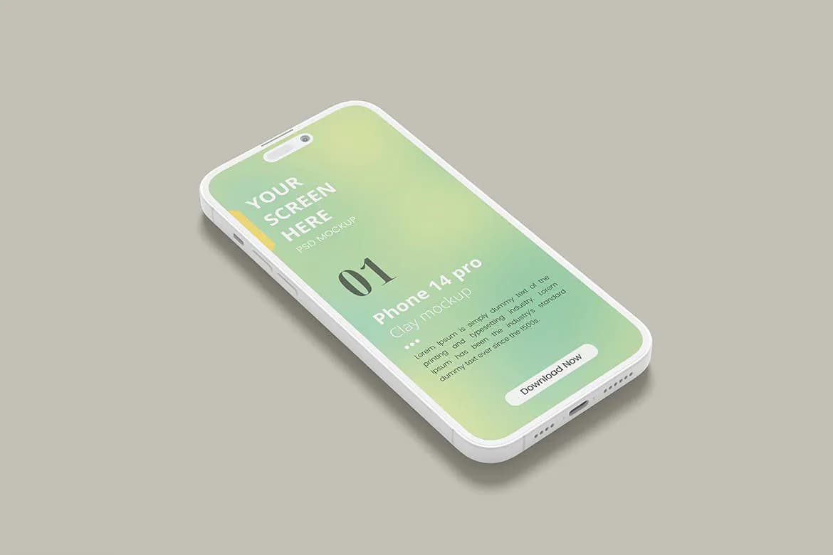 موکاپ iPhone 14 Pro Clay — تصویر ۲