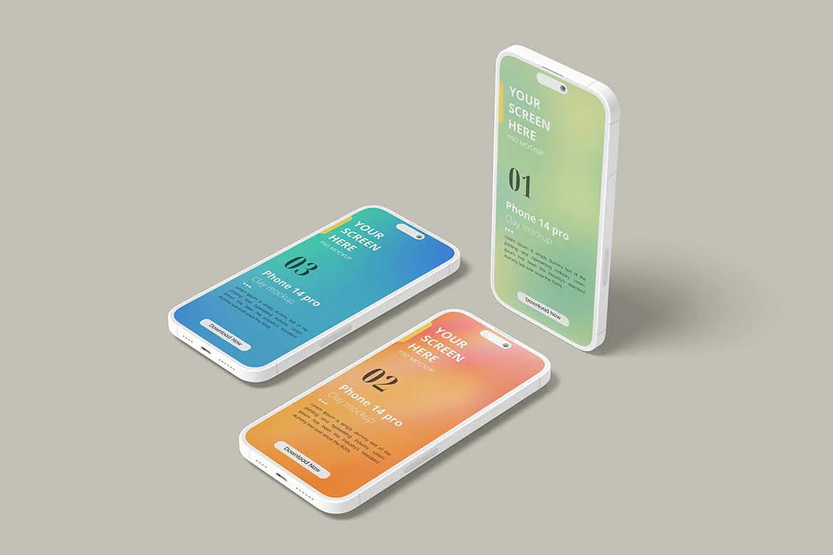 موکاپ iPhone 14 Pro Clay — تصویر ۱۱